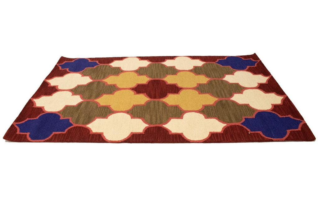 Multicolored Trellis 5X8 Hand-Tufted Modern Rug