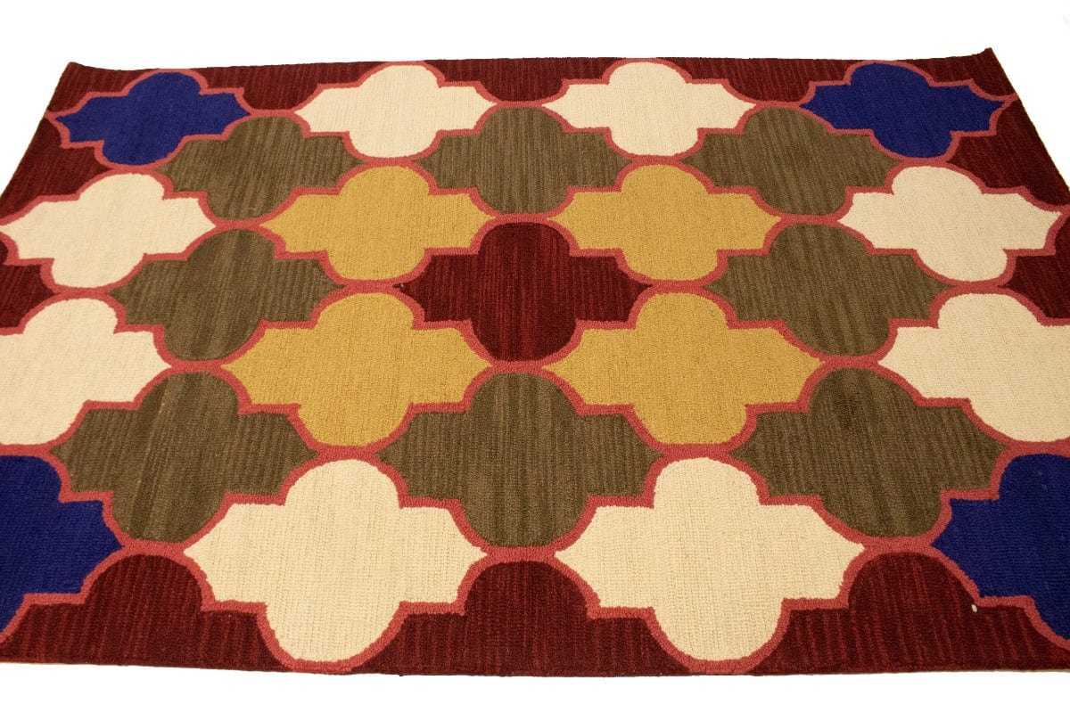 Multicolored Trellis 5X8 Hand-Tufted Modern Rug