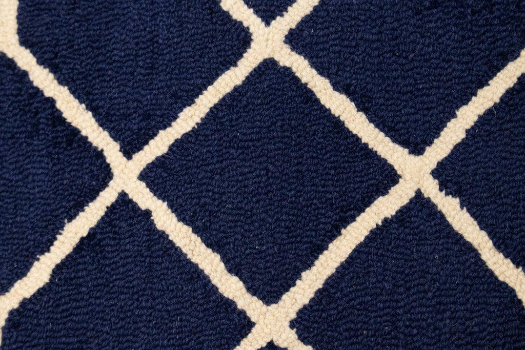 Purple-navy Cream Geometric 5X8 Hand-Tufted Modern Rug