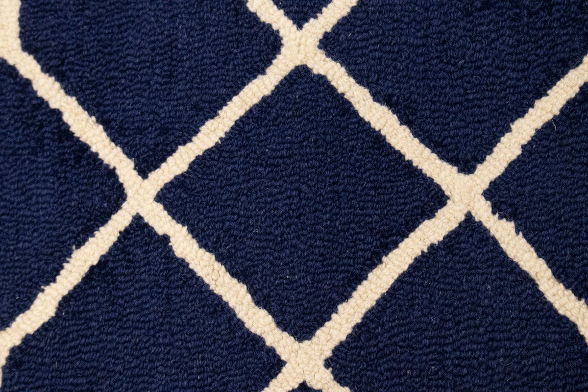 Purple-navy Cream Geometric 5X8 Hand-Tufted Modern Rug