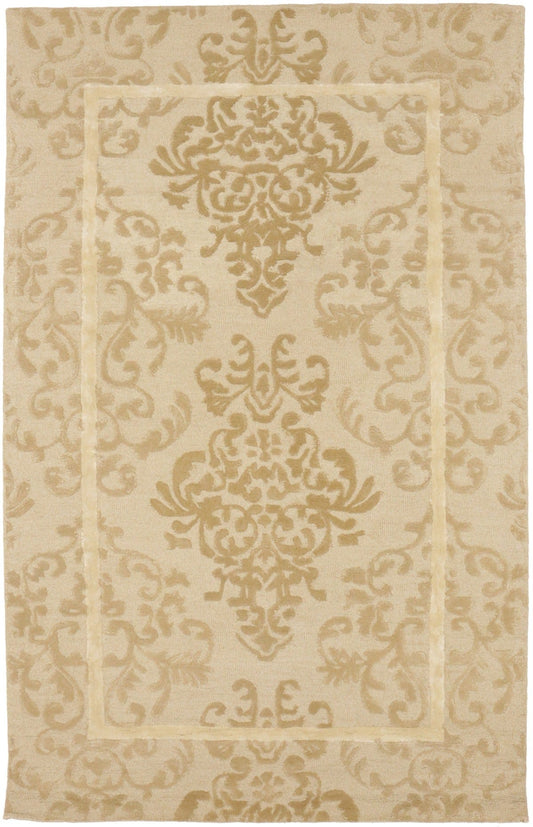 Beige Cream Floral 5X8 Hand-Tufted Modern Rug