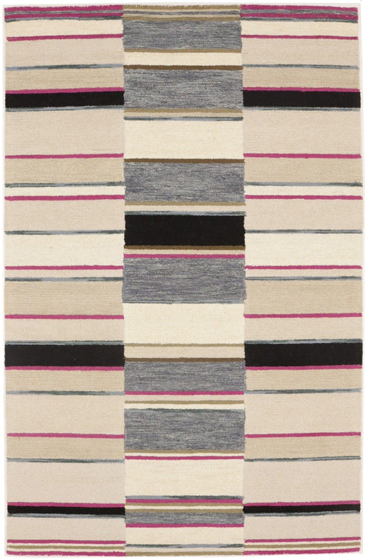 Multicolored Stripes 5X8 Hand-Tufted Modern Rug