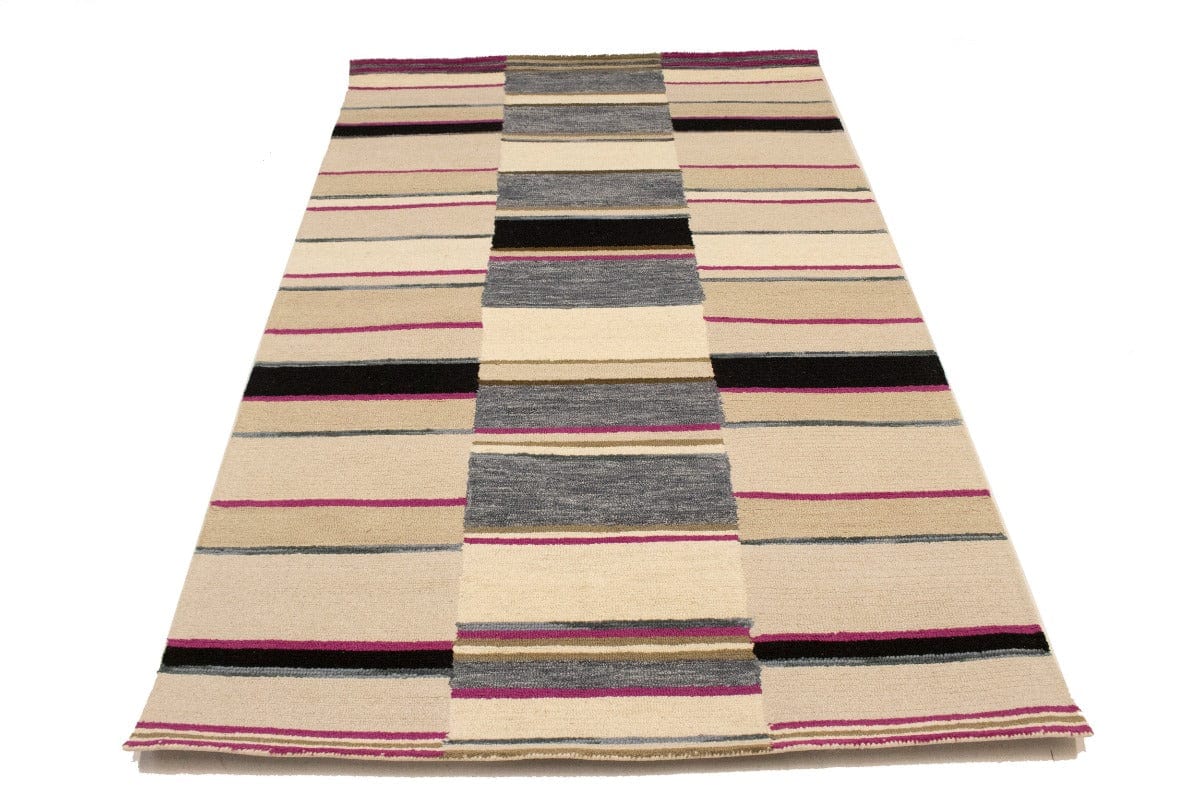 Multicolored Stripes 5X8 Hand-Tufted Modern Rug