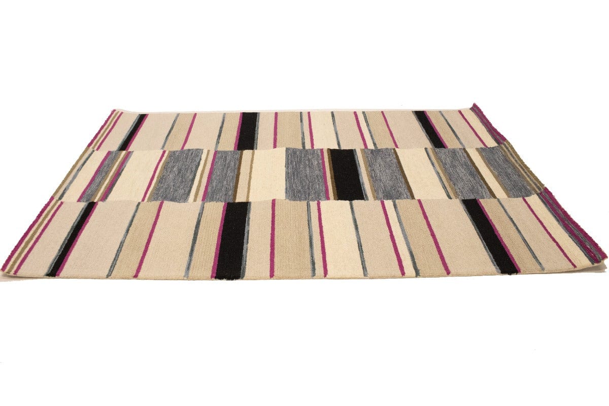 Multicolored Stripes 5X8 Hand-Tufted Modern Rug