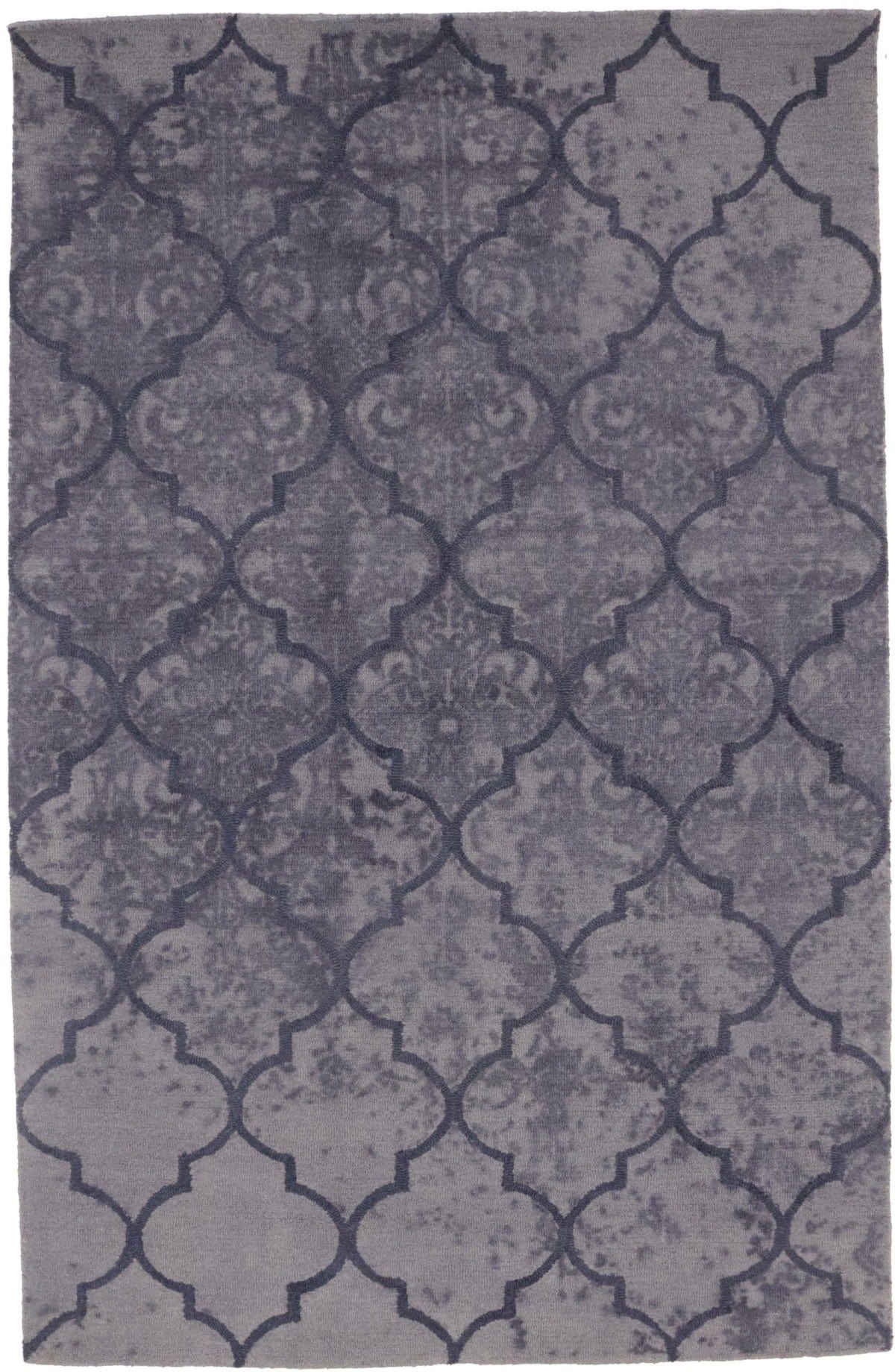 Pale Plum Trellis 5X8 Hand-Tufted Modern Rug