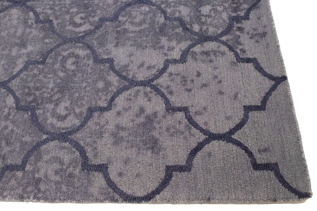 Pale Plum Trellis 5X8 Hand-Tufted Modern Rug