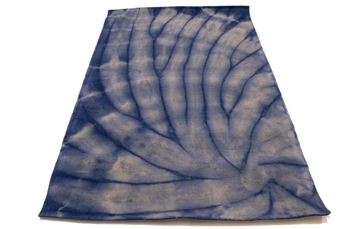 Purple-navy Tie-Dye 5X8 Hand-Tufted Modern Rug