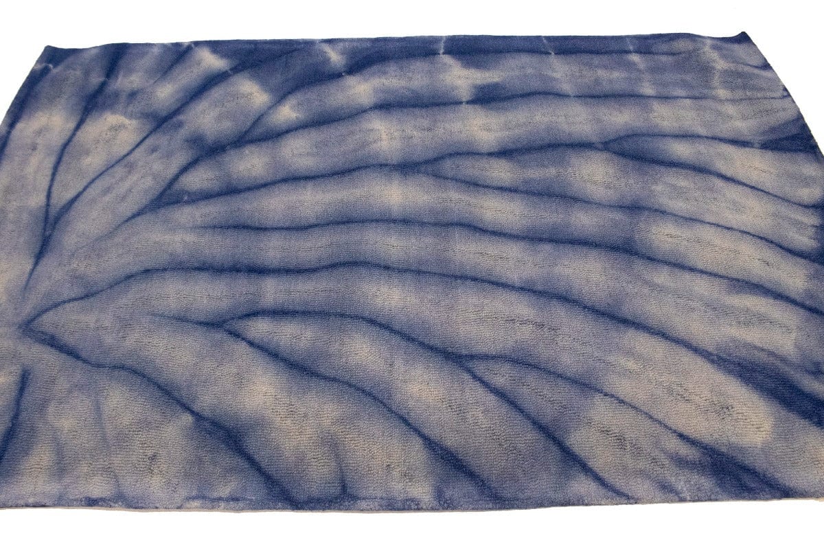 Purple-navy Tie-Dye 5X8 Hand-Tufted Modern Rug