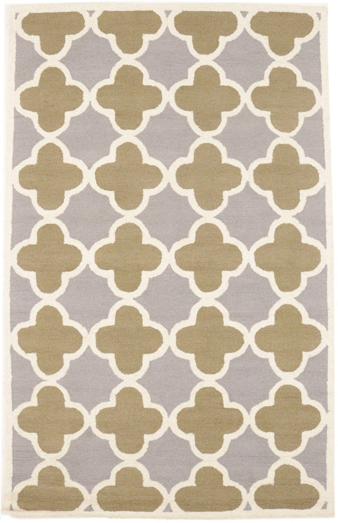 Brown Cream Taupe Trellis 5X8 Hand-Tufted Modern Rug