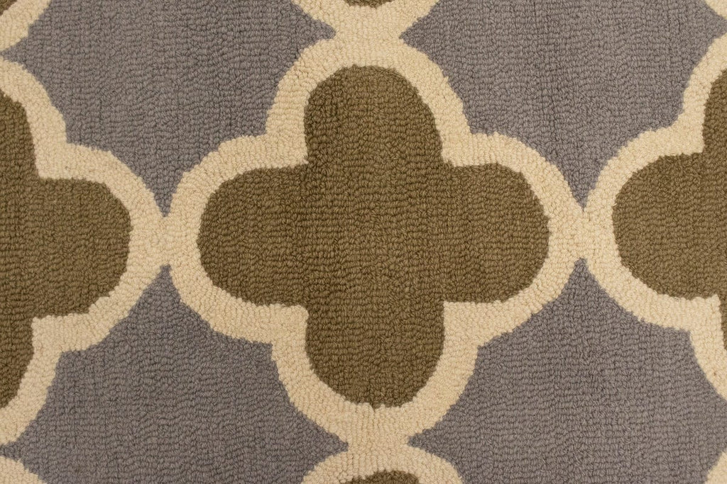 Brown Cream Taupe Trellis 5X8 Hand-Tufted Modern Rug