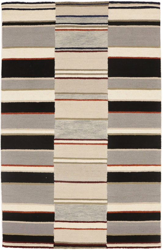 Multicolored Stripes 5X8 Hand-Tufted Modern Rug