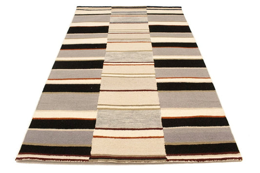 Multicolored Stripes 5X8 Hand-Tufted Modern Rug