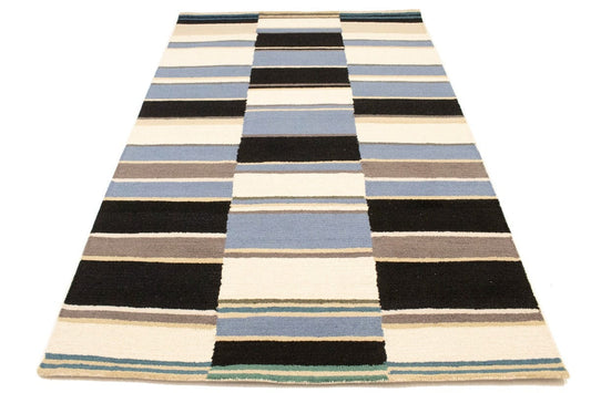 Multicolored Stripes 5X8 Hand-Tufted Modern Rug