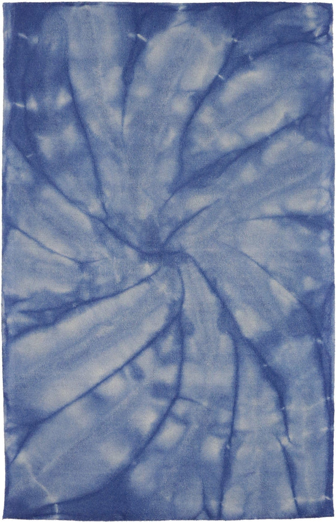 Navy Blue Tie-Dye 5X8 Hand-Tufted Modern Rug