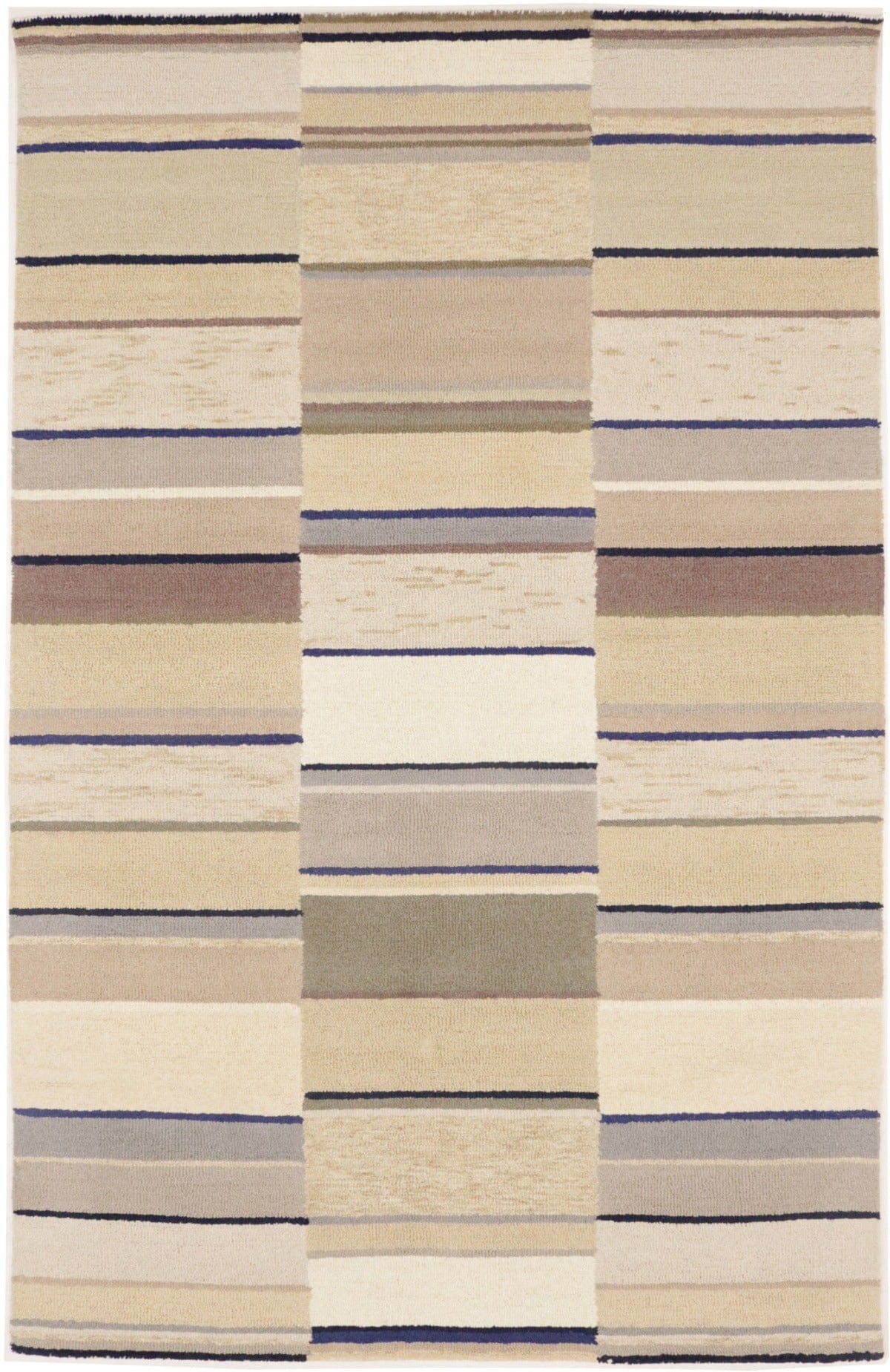 Multicolored Stripes 5X8 Hand-Tufted Modern Rug