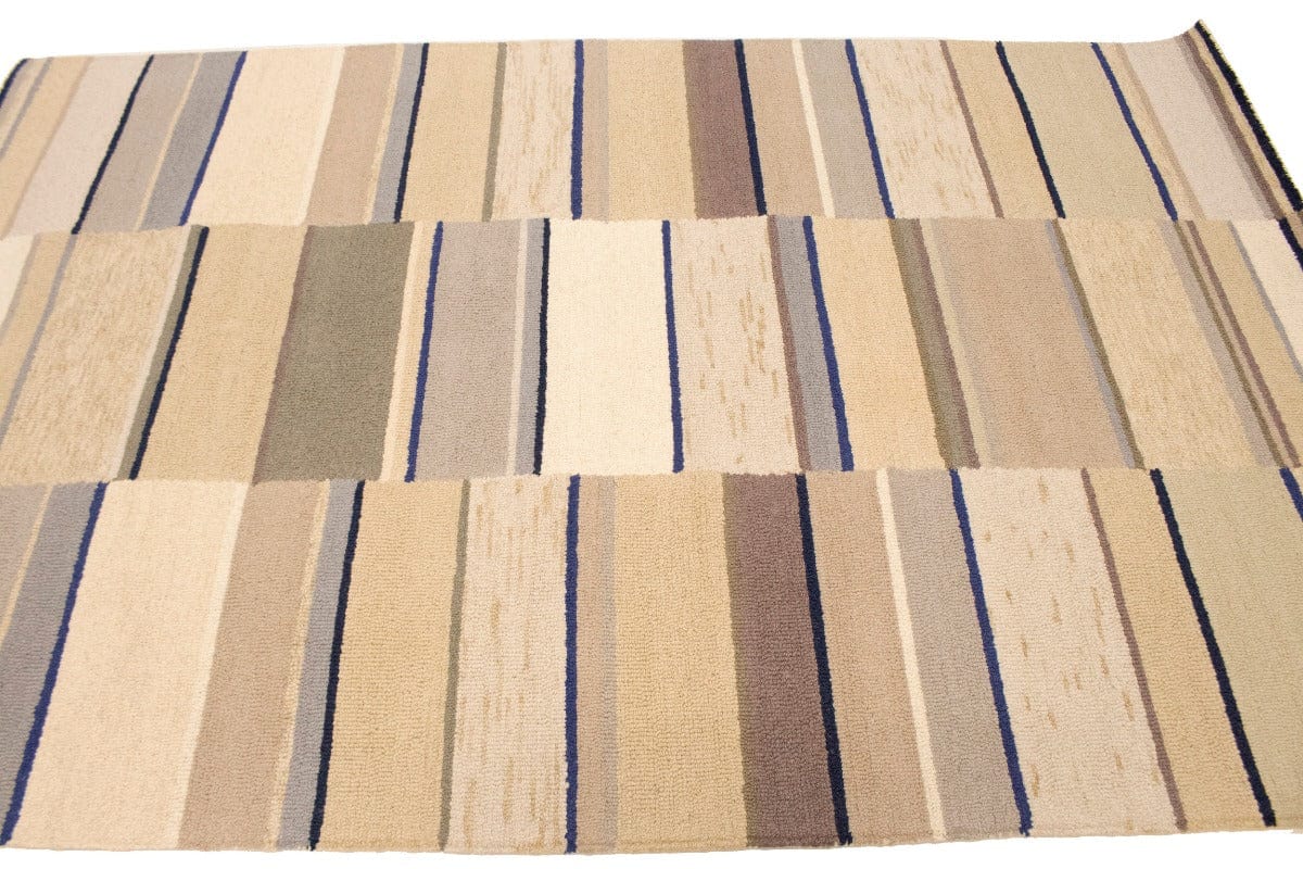 Multicolored Stripes 5X8 Hand-Tufted Modern Rug