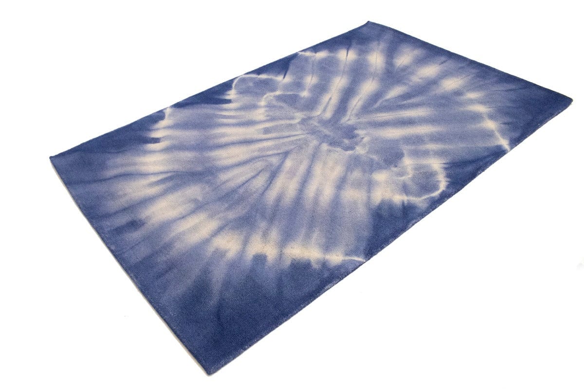 Purple-navy Tie-Dye 5X8 Hand-Tufted Modern Rug