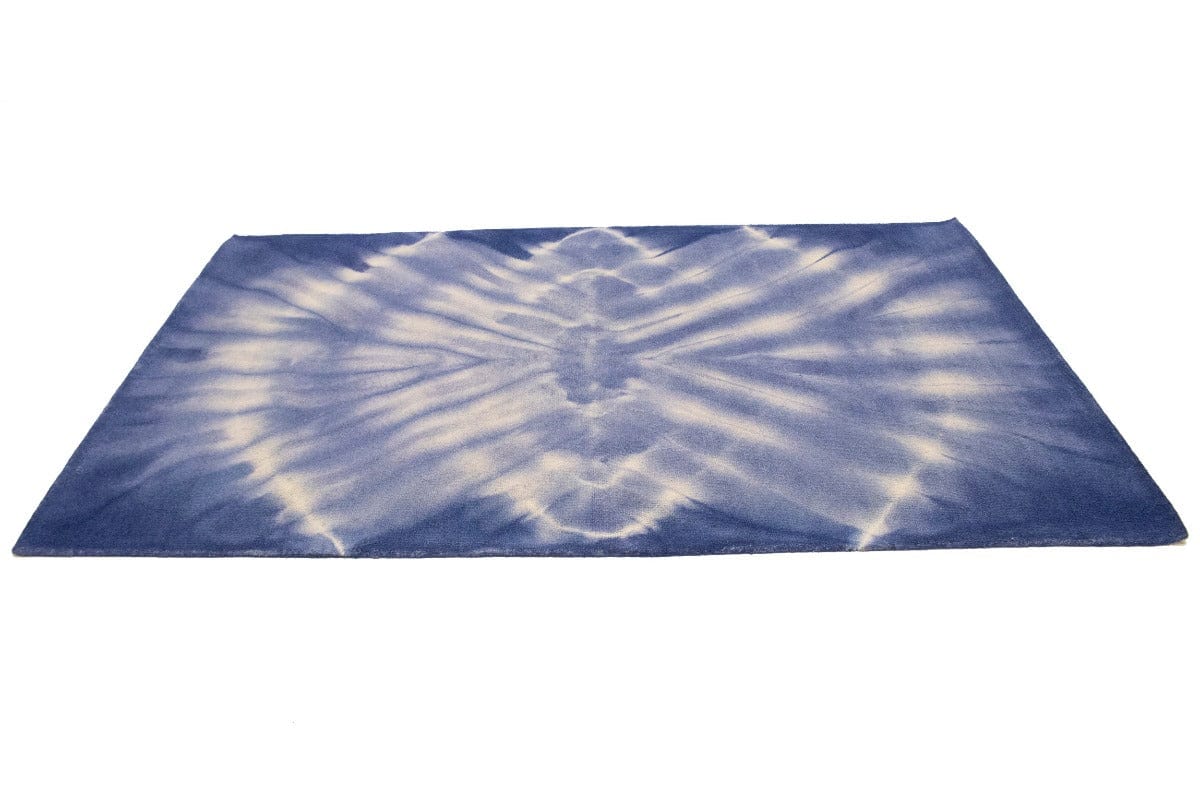 Purple-navy Tie-Dye 5X8 Hand-Tufted Modern Rug