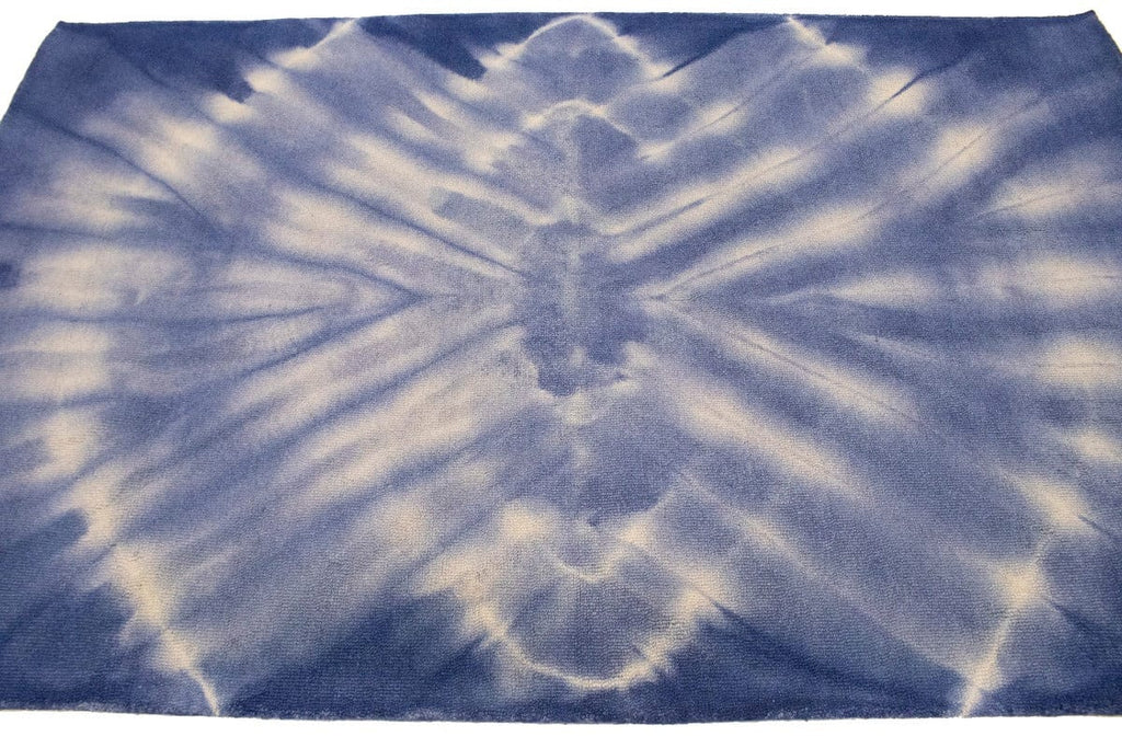 Purple-navy Tie-Dye 5X8 Hand-Tufted Modern Rug