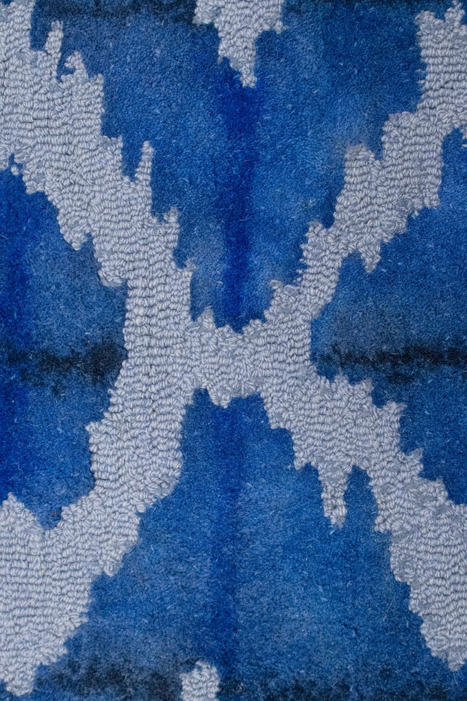 Blue Abstract 5X8 Hand-Tufted Modern Rug