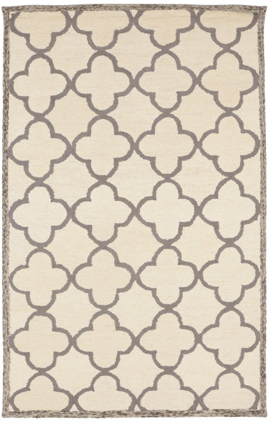 Cream & Taupe Trellis 5X8 Hand-Tufted Modern Rug