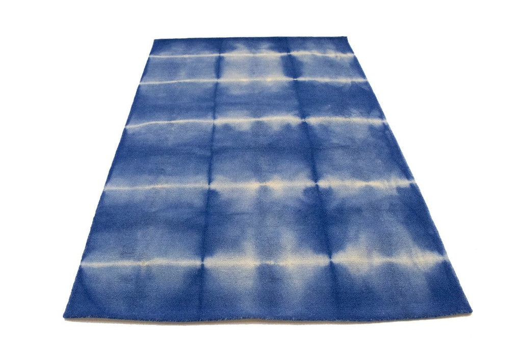 Navy Blue Tie-Dye 5X8 Hand-Tufted Modern Rug