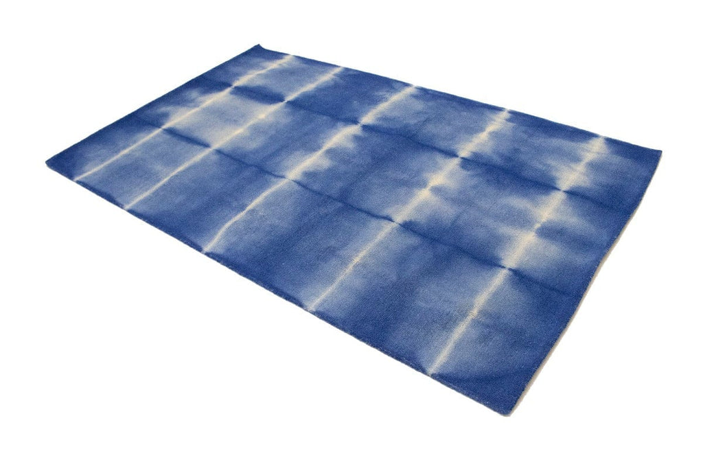 Navy Blue Tie-Dye 5X8 Hand-Tufted Modern Rug