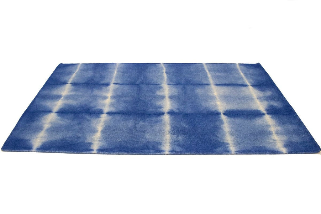 Navy Blue Tie-Dye 5X8 Hand-Tufted Modern Rug