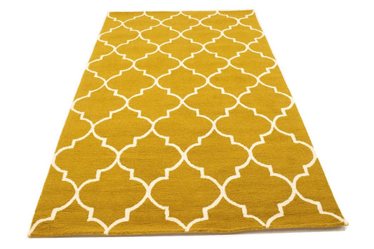 Gold Trellis 5X8 Hand-Tufted Modern Rug