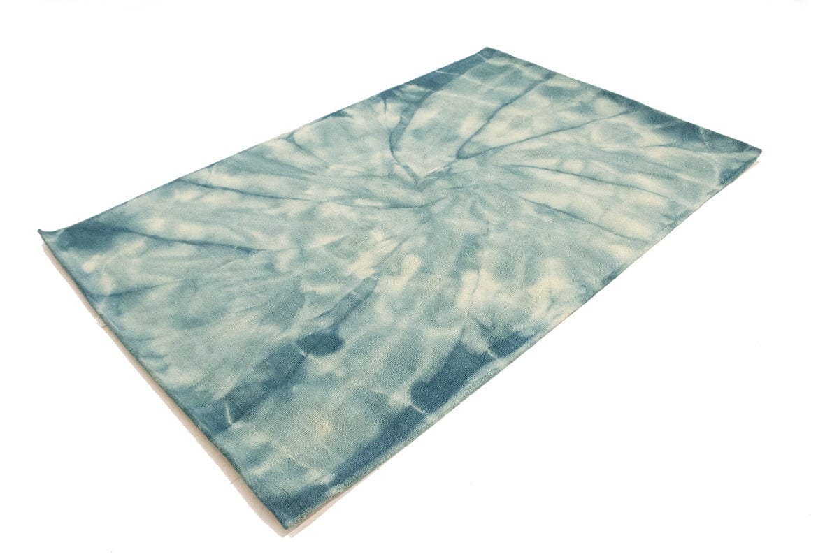 Dark Teal Tie-Dye 5X8 Hand-Tufted Modern Rug