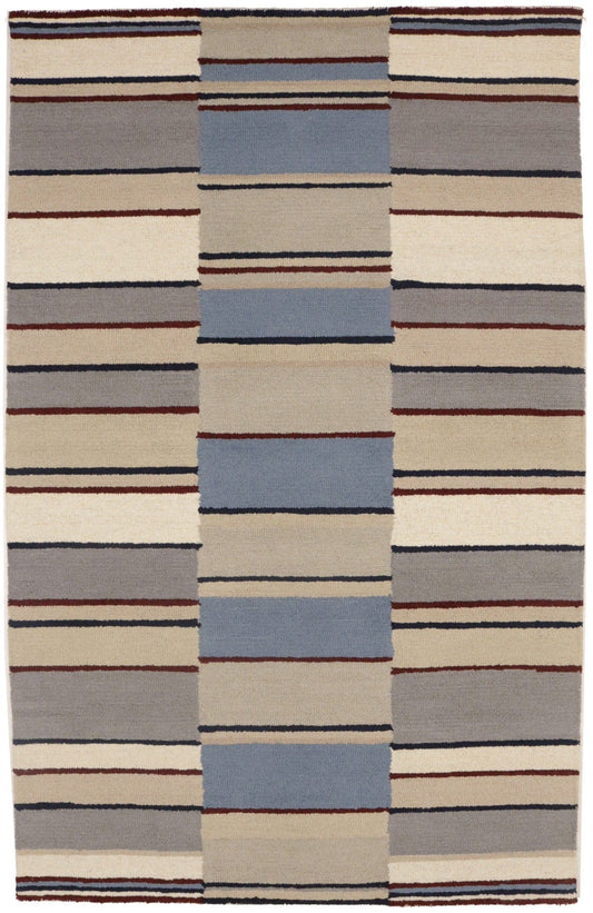 Multicolored Stripes 5X8 Hand-Tufted Modern Rug