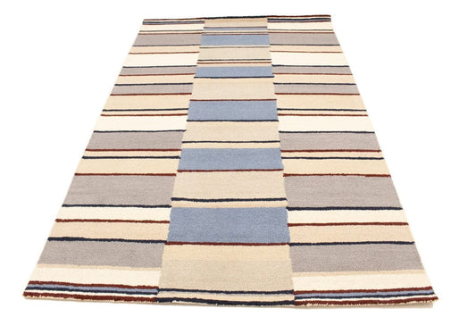 Multicolored Stripes 5X8 Hand-Tufted Modern Rug