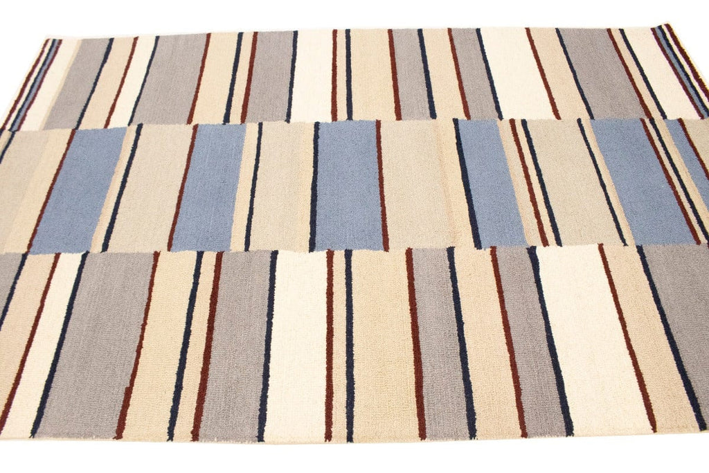 Multicolored Stripes 5X8 Hand-Tufted Modern Rug