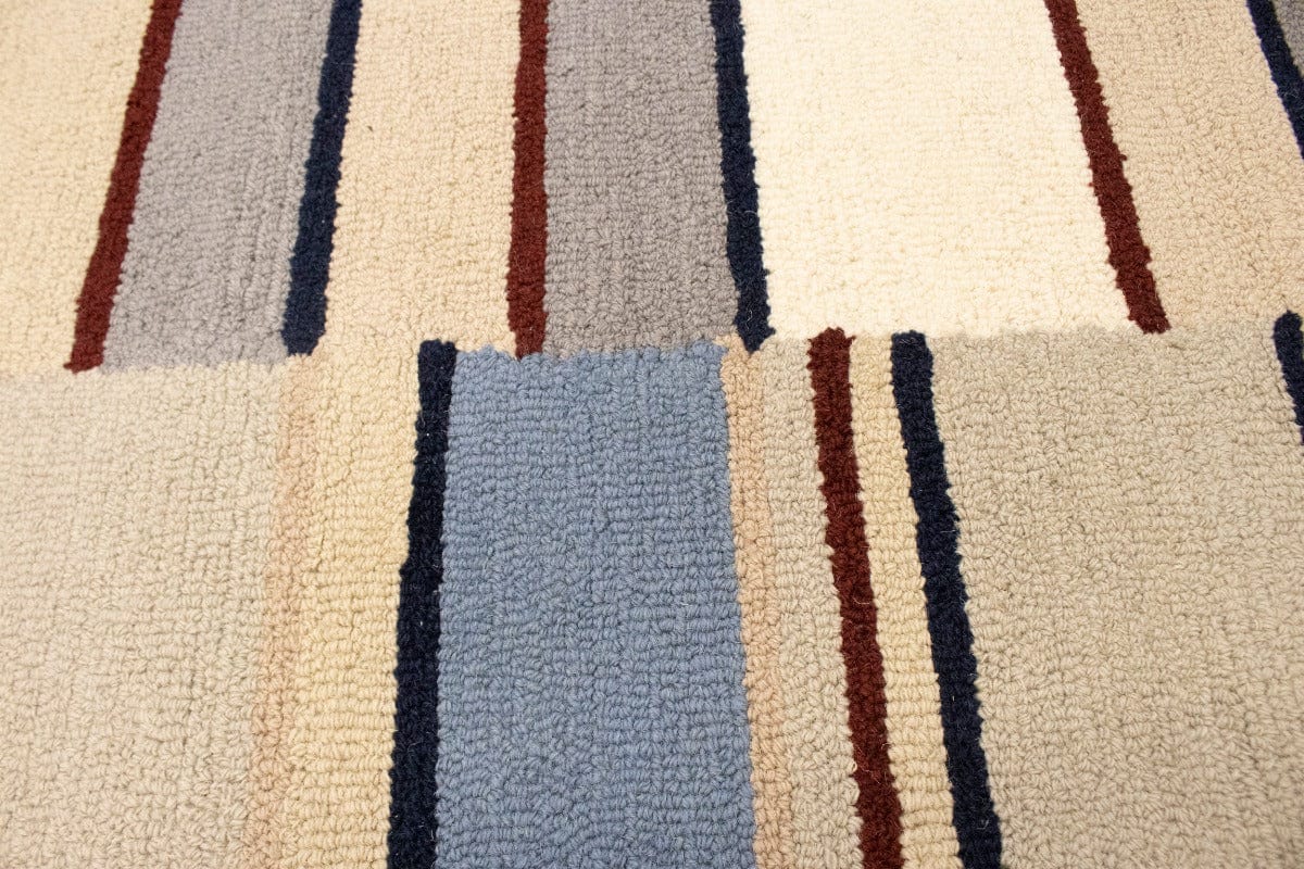 Multicolored Stripes 5X8 Hand-Tufted Modern Rug