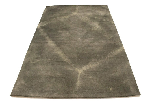 Dark Brown Tie-Dye 5X8 Hand-Tufted Modern Rug