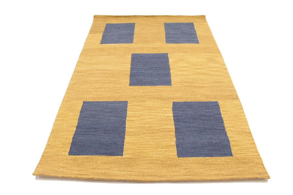 Beige Geometric 5X8 Hand-Tufted Modern Rug