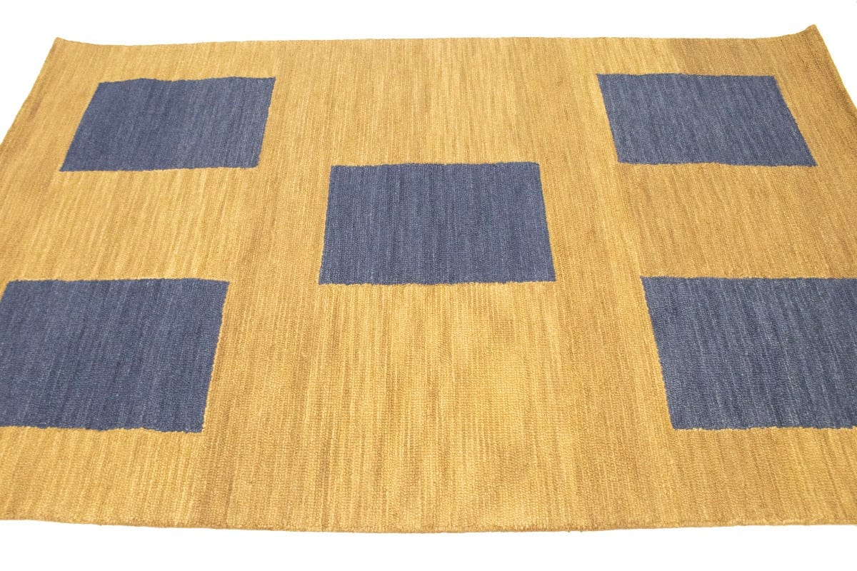 Beige Geometric 5X8 Hand-Tufted Modern Rug