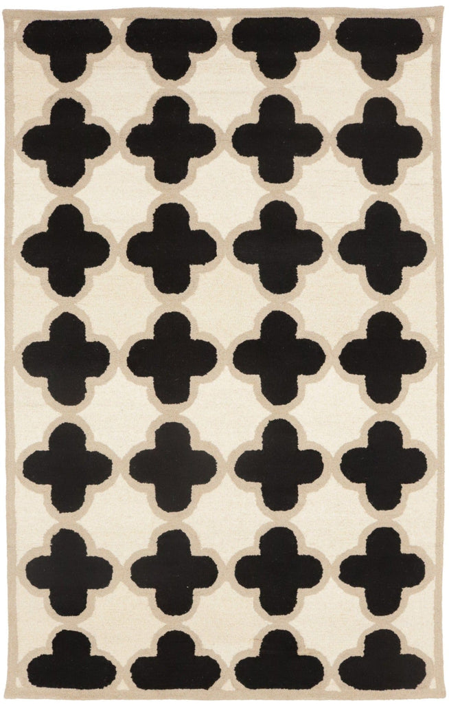 Black & Cream Trellis 5X8 Hand-Tufted Modern Rug