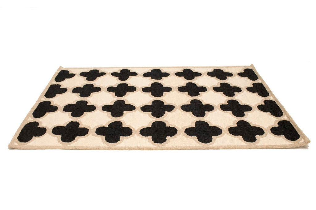 Black & Cream Trellis 5X8 Hand-Tufted Modern Rug