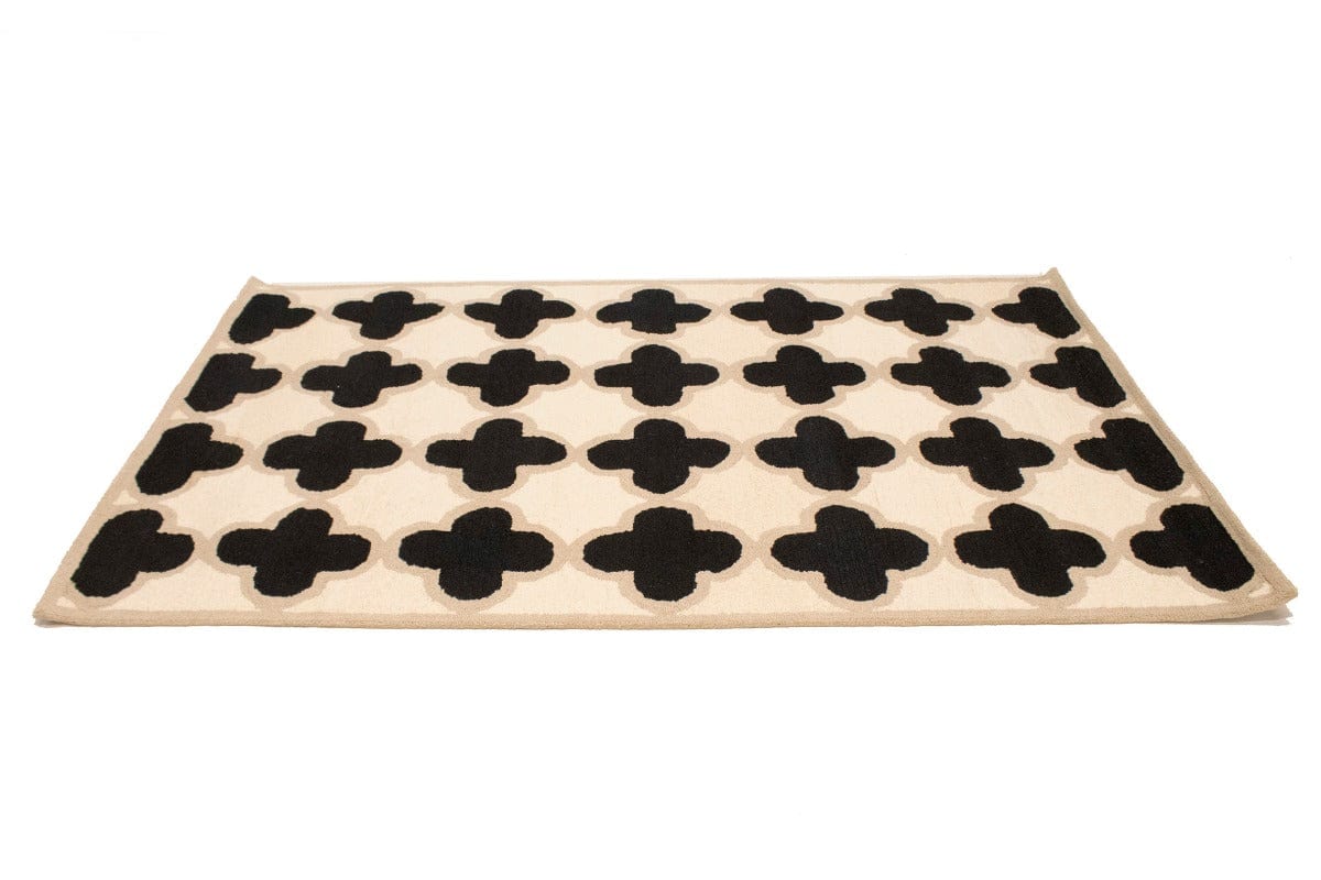 Black & Cream Trellis 5X8 Hand-Tufted Modern Rug