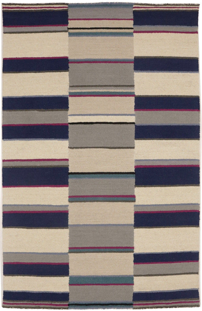 Multicolored Stripes 5X8 Hand-Tufted Modern Rug