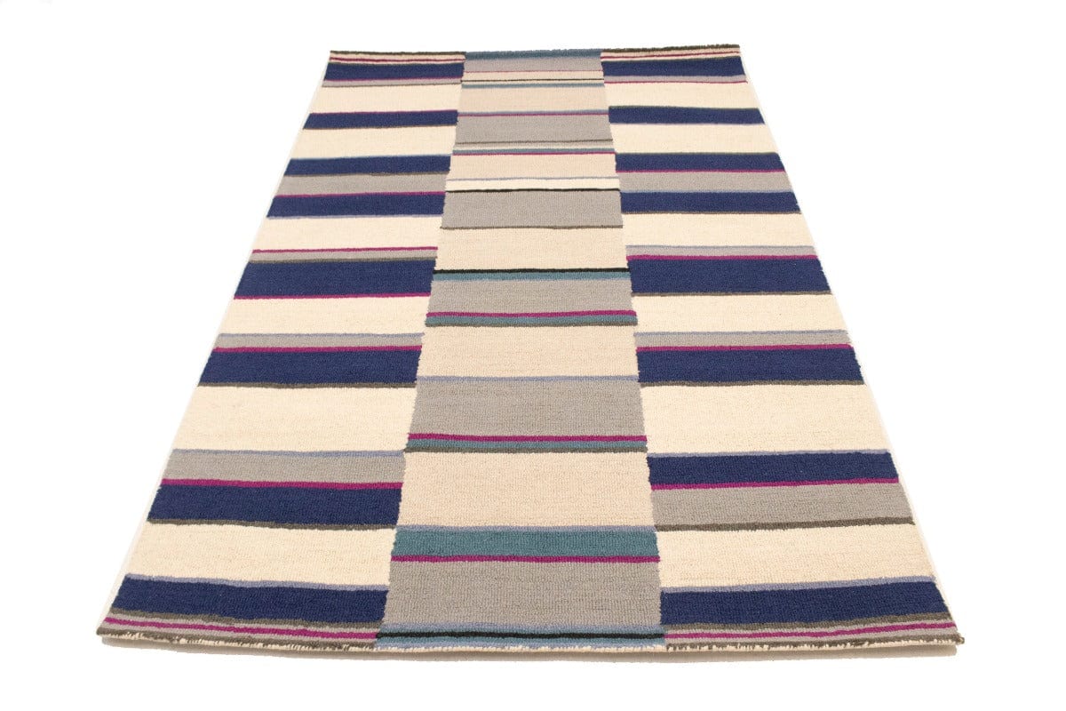 Multicolored Stripes 5X8 Hand-Tufted Modern Rug