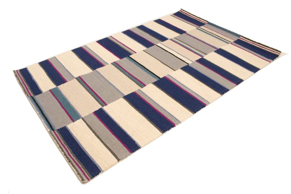 Multicolored Stripes 5X8 Hand-Tufted Modern Rug