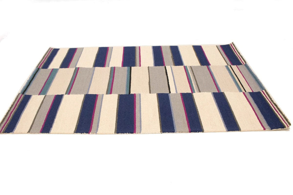 Multicolored Stripes 5X8 Hand-Tufted Modern Rug