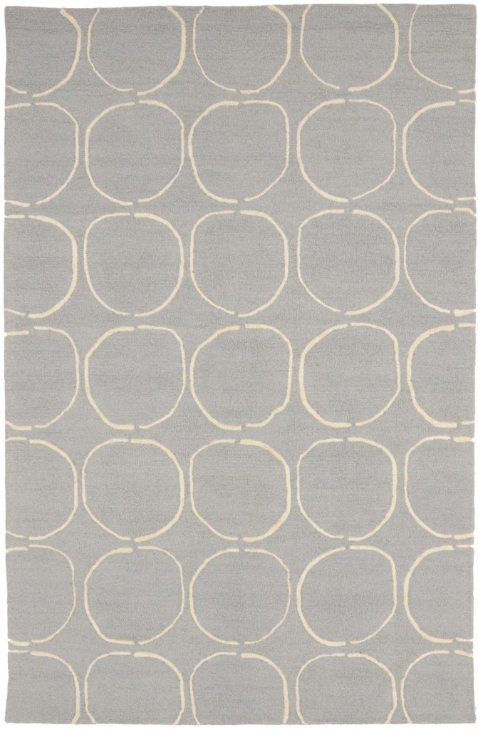 Light Gray Abstract 5X8 Hand-Tufted Modern Rug