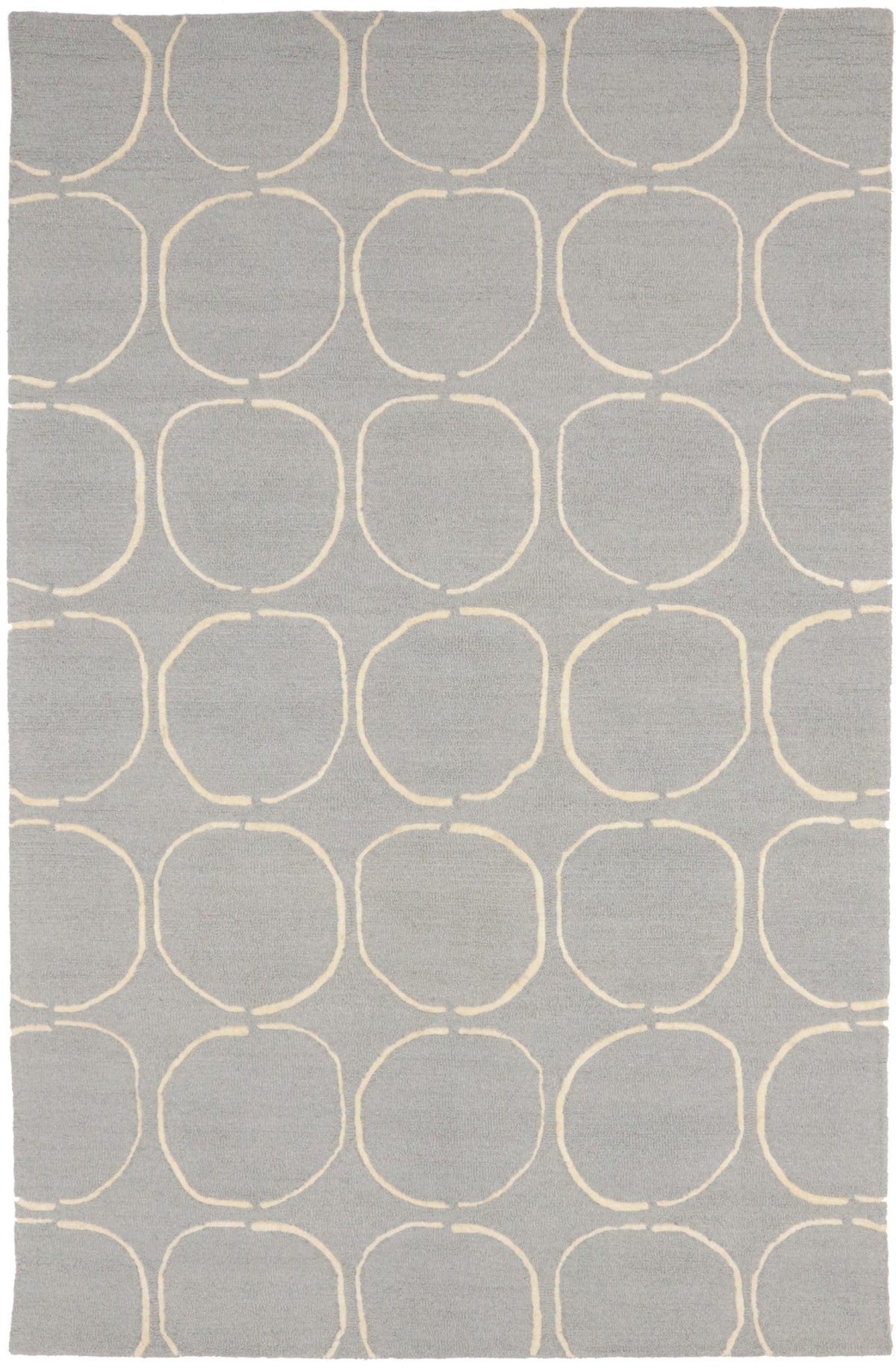 Light Gray Abstract 5X8 Hand-Tufted Modern Rug