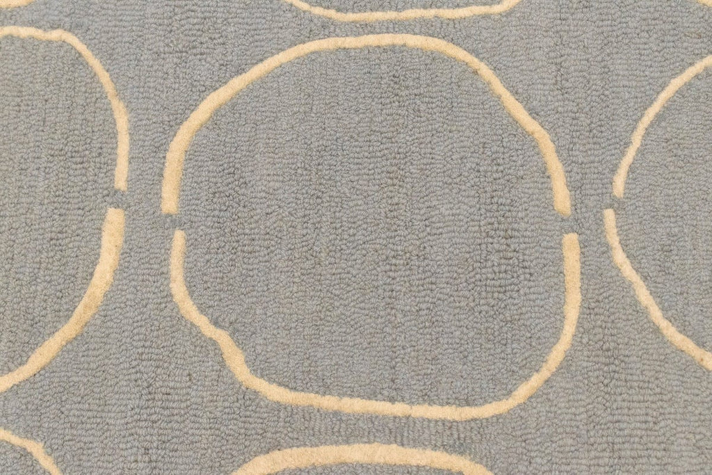 Light Gray Abstract 5X8 Hand-Tufted Modern Rug