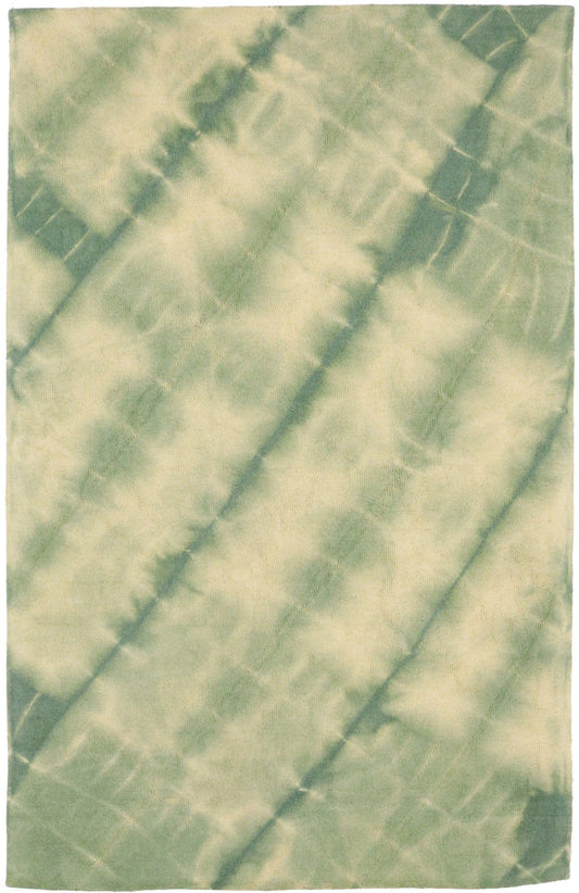 Green Tie-Dye 5X8 Hand-Tufted Modern Rug