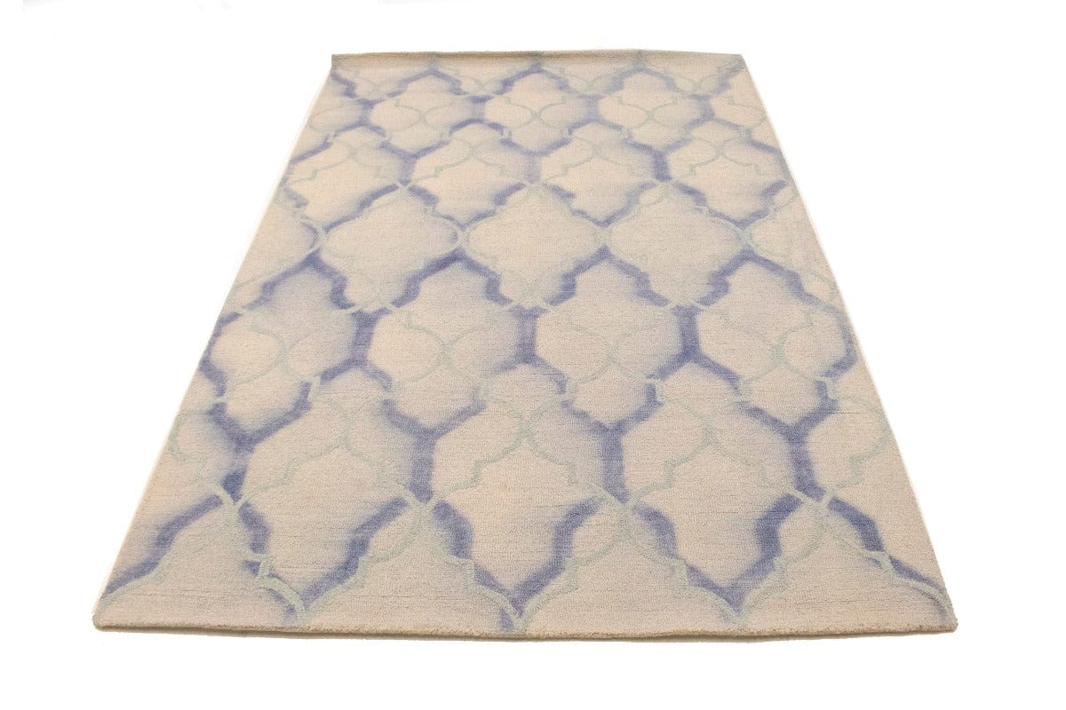 Cream Trellis 5X8 Hand-Tufted Modern Rug