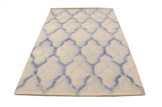 Cream Trellis 5X8 Hand-Tufted Modern Rug